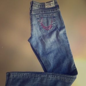 True Religion Jeans w/red rhinestones 28